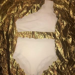 NWOT White Scalloped Bathing Suit